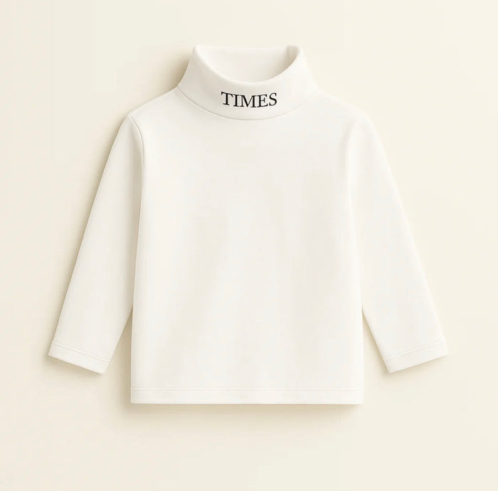 Soft White Baby High-Neck Full-Sleeve Shirt